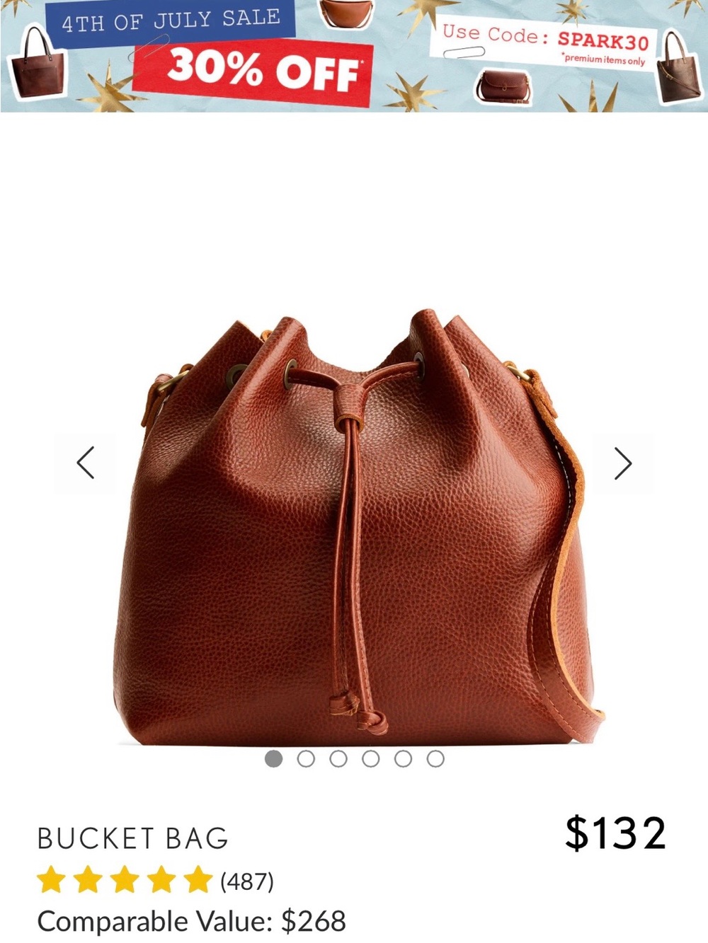Portland Leather Large Bucket Bag In Nutmeg - Picture 2 of 14